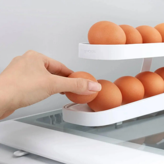 Контейнер для яиц Egg Pan · Двухуровневый органайзер – подставка для хранения яиц в холодильнике | Зображення 2