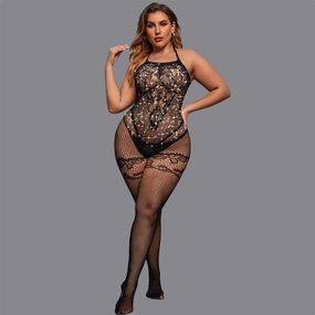 Соблазнительный бодистокинг со стразами и открытым доступом L-XXL– Эротическое бельё