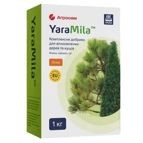 Добриво для вічнозелених дерев та кущів комплексне 1кг Осінь Yara Mila