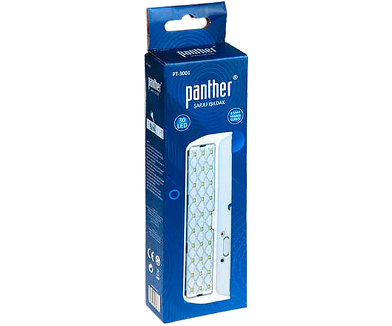 Фонарь аккумуляторный 30 LED (светодиодная лампа) Panther PT-3001 с двумя режимами света белый (PT-3001_520) | Зображення 6