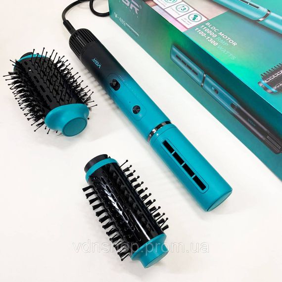 Багатофункціональний фен-гребінець з насадками VGR V-489, Фен-щітка з насадкою для випрямлення волосся BC-99