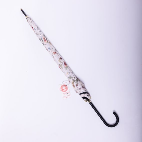 Класична парасолька-тростина напівавтомат з поліестеру 7 спиць діаметр 99 см Бежева HP-23-7BE | Зображення 1