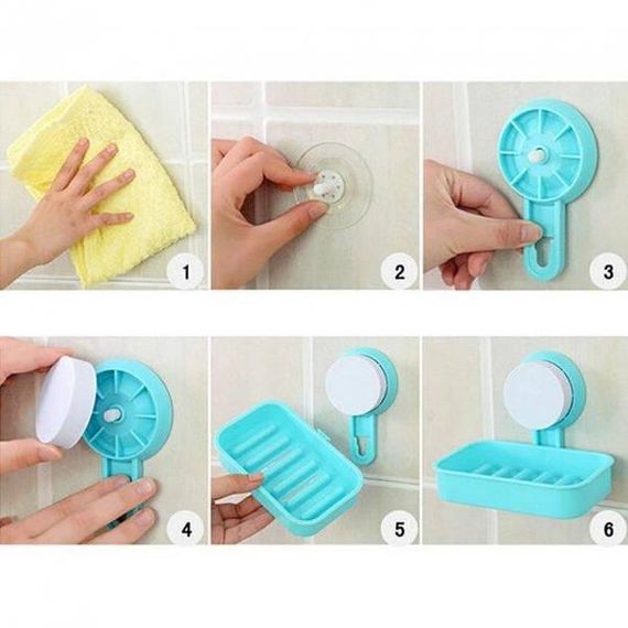 Мыльница на присоске Soap Box Multifunctional Голубая