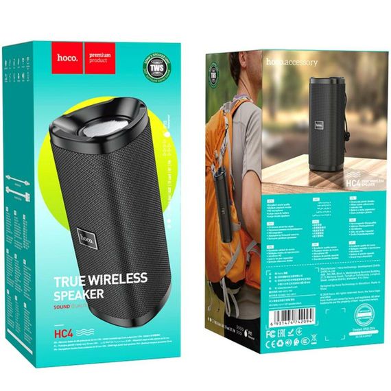 Портативна колонка HOCO HC4 Bella sports BT speaker Black | Зображення 4