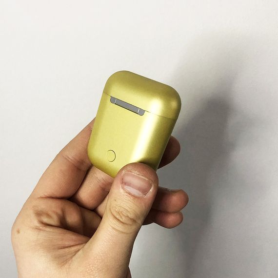 Бездротові навушники блютуз гарнітура inPods 12 simple TWS bluetooth V5.0 сенсорні. Колір: жовтий металік | Зображення 9