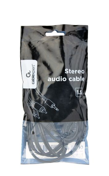 Аудіо-кабель Cablexpert CCA-352-1.5M, 3.5мм/2хRCA-тюльпан папа, довжина 1,5м., стерео | Зображення 1