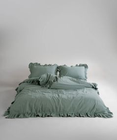 Постельное белье Limasso Stonewashed Exclusive Ranforce 160 х 220 см семейный Natural Green