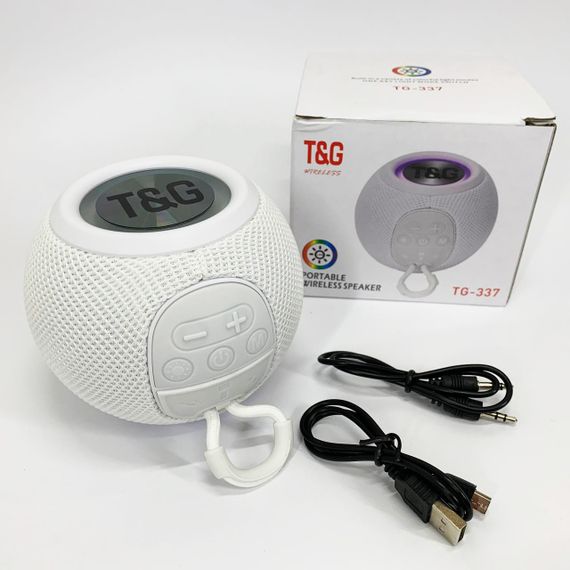 Бездротова потужна колонка TG337 з Bluetooth, RGB-підсвічуванням та радіо. Колір: білий | Зображення 7