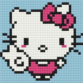 Алмазная мозаика мини "Hello Kitty Хэллоу Китти" ODM0111, 10х10 см