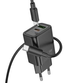 Набор СЗУ HOCO N61+Type-C/Type-C кабель, 1xUSB+1xUSB-C, PD20W+QC3.0, кабель 1м