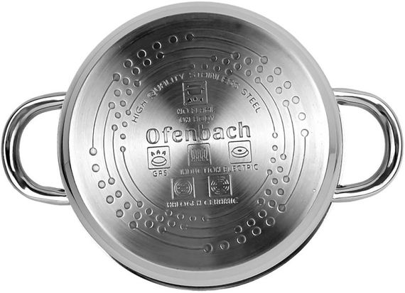 Каструля індукційна Ofenbach Casserole із нержавіючої сталі 1.5л зі скляною кришкою | Зображення 4