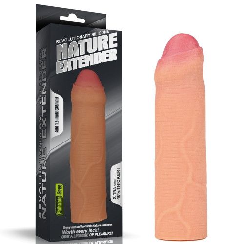 Насадка на член - Revolutionary Silicone Nature Extender Add 1.5" Flesh sexstyle