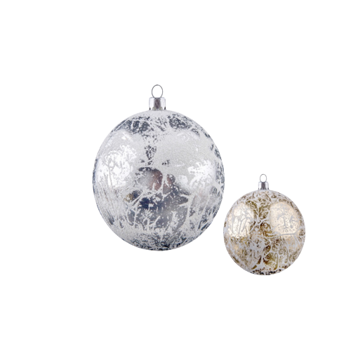 Ялинкова куля Ретро Сніг d6см КС | Зображення 1