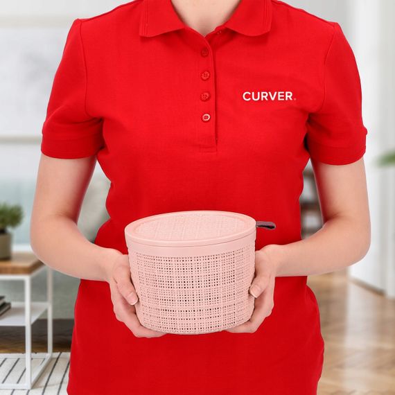 Корзина для зберігання з кришкою Curver (Курвер) Jute 2 л (01903) Рожевий | Зображення 3
