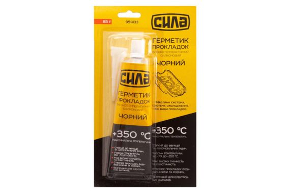 Герметик прокладок высокотемпературный +350°С, 100% силиконовый, черный 85г СИЛА