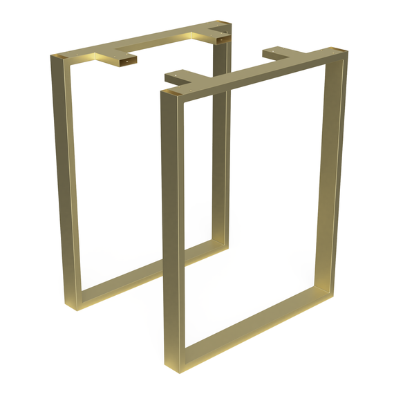 Комплект опор для столу з металу 600×120mm, H=730mm (профільна труба: 50x20mm) Золото | Зображення 2