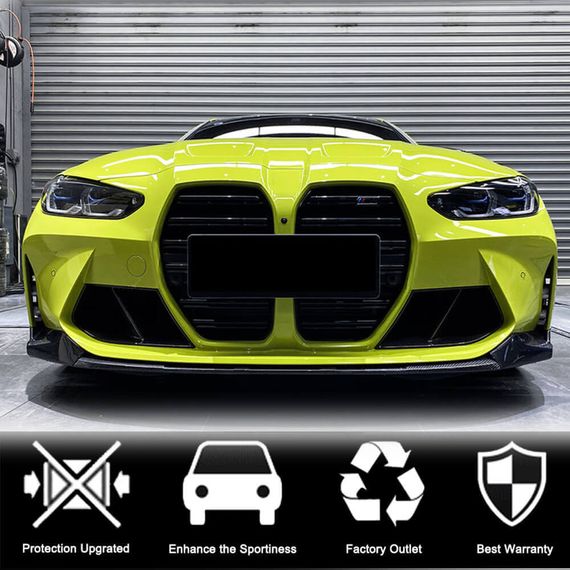 Накладка на передній бампер Lip V7 (для G82/G83, Карбон) для BMW 4 серія G22/23/26 2020- рр | Зображення 1