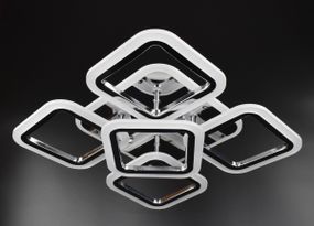 Люстра світлодіодна стельова LED світильник для квартири на стелю лед з пультом 26097 Хром 11х41х55 см.