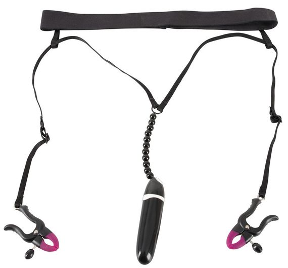 Зажимы для клитора - Bad Kitty Spreader String with sexstyle