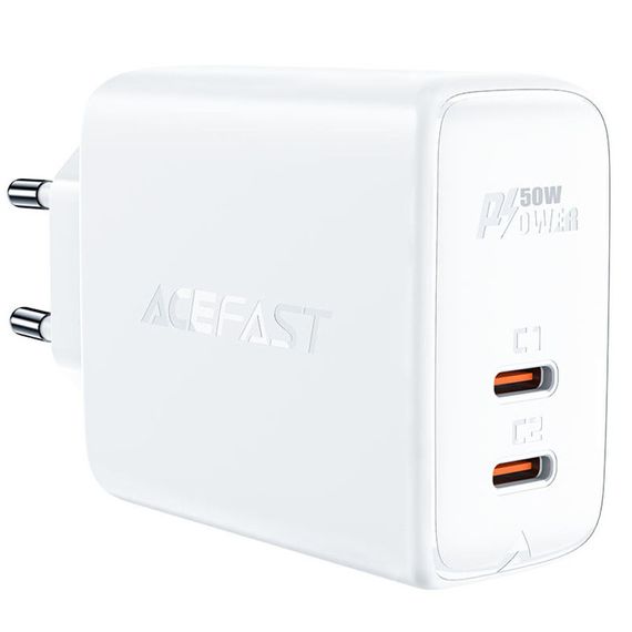 МЗП Acefast A29 PD50W GaN (2USB-C) White | Зображення 1