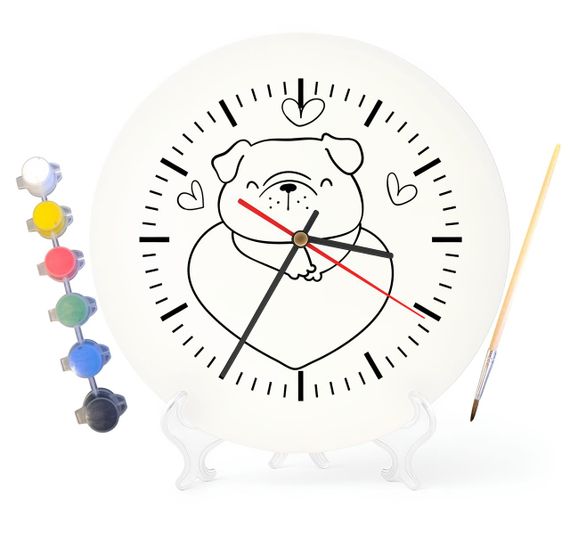 Дитячий набір для творчості годинник розмальовка Песик 30 см (Г0151)