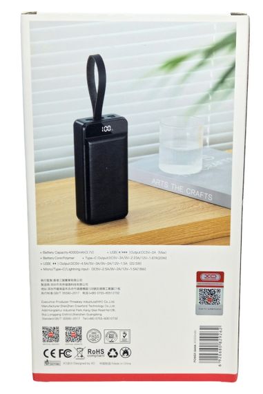 Power Bank 40000 mAh 22,5 W XO PR157 реальна ємність швидке заряджання зовнішній акумулятор павербанк | Зображення 8