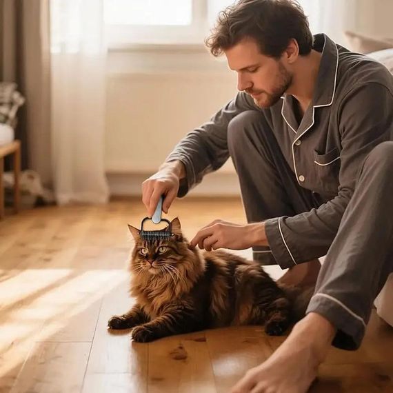 Щетка для вычесывания шерсти • Чесалка для животных Pet Comb | Зображення 4