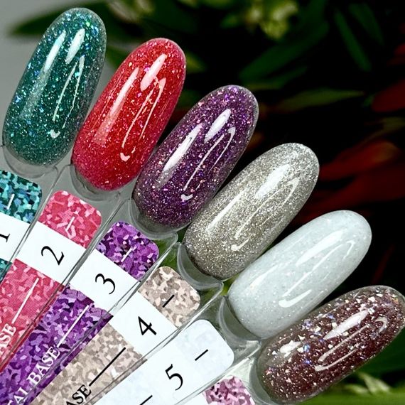 Світловідбивна база Crooz Crystal Base №01 (зелена з блиском) 8мл | Зображення 5