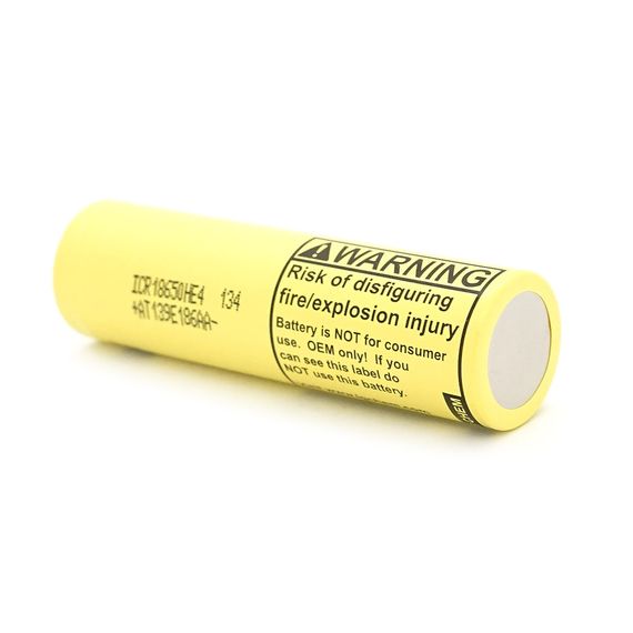 Акумулятор 18650 Li-Ion LG LGDBFIE41865 (LG HE4), 2500mAh, 20A, 4.2 / 3.6 / 2.5V, жовті | Зображення 2