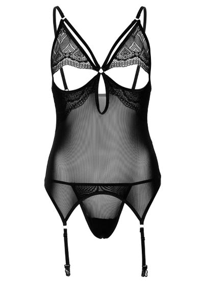 Корсет с подвязками кружевной Daring Intimates Underboob Cami Garter, со стрингами, черный, S/M sexstyle | Зображення 4