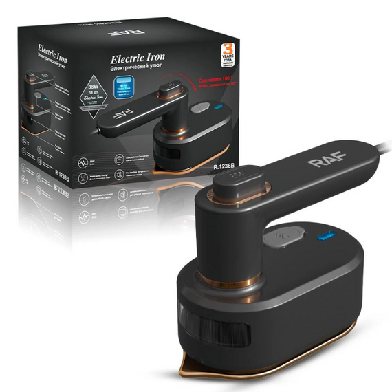 Праска дорожня портативна RAF, Ручна парова праска Чорна   знижка