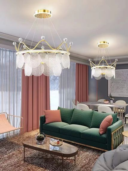 Люстра світлодіодна підвісна LED світильник для квартири на стелю лед 26607 Золото 40-130х48х48 см. | Зображення 1