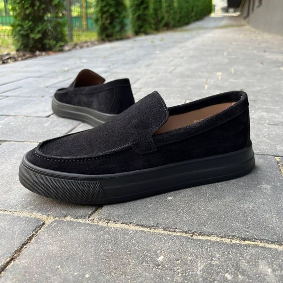 Мужские черные лоферы с замшей 40 размер | Зображення 2