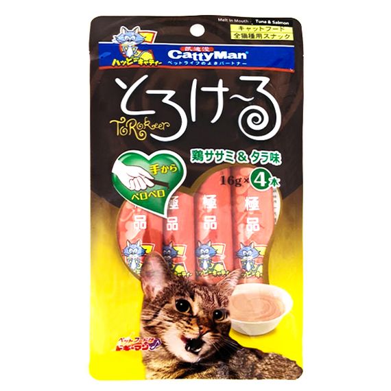 Жидкое лакомство CattyMan Tuna & Salmon с тунцом и лососем для котов 4 шт х 16 гр