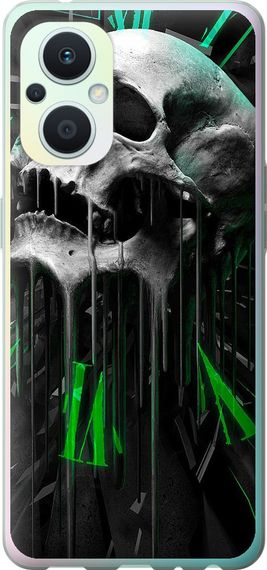 Чехол на Oppo Reno8 Lite Череп-часы "4100u-2755-17620"