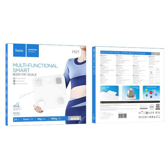 Ваги підлогові HOCO HI21 Smart body fat scale White | Зображення 1