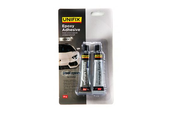 Клей эпоксидный для металла Unifix - 20г тюбик серый (940027)