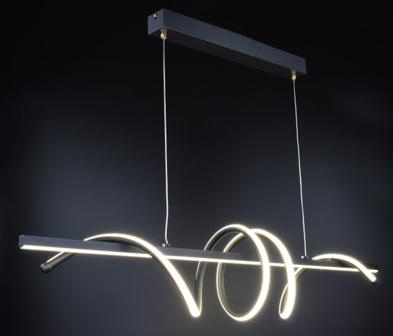 Люстра світлодіодна підвісна LED світильник для квартири на стелю лед 26972 Чорний 30-100х20х100 см. | Зображення 2