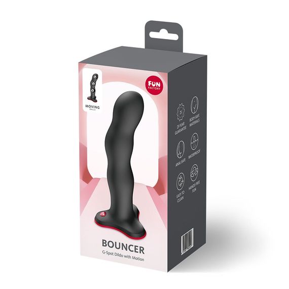 Фалоімітатор Fun Factory BOUNCER Black, кульки всередині, ефект вібрації, діаметр 3,9 см | Зображення 6
