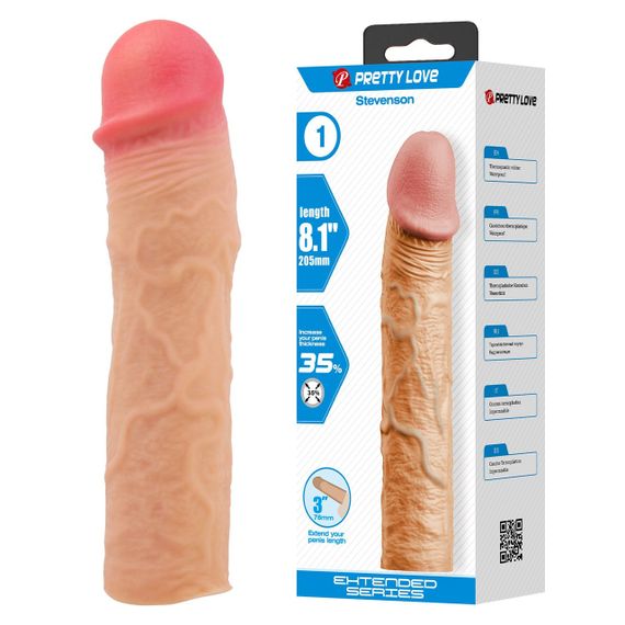 Удлиняющая насадка презерватив Pretty Love - Stevenson 8.1" Flash, BI-026268 sexstyle | Зображення 1