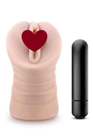 Мастурбатор-вагіна Blush Enlust Destini з віброкулею, бежевий, 11.5 см Sex Aura