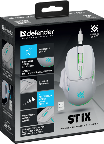 Миша Defender Stix GM-009 White (52009) | Зображення 6