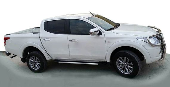 Боковые пороги Duru (2 шт., алюминий) для Fiat Fullback 2016-2024 гг