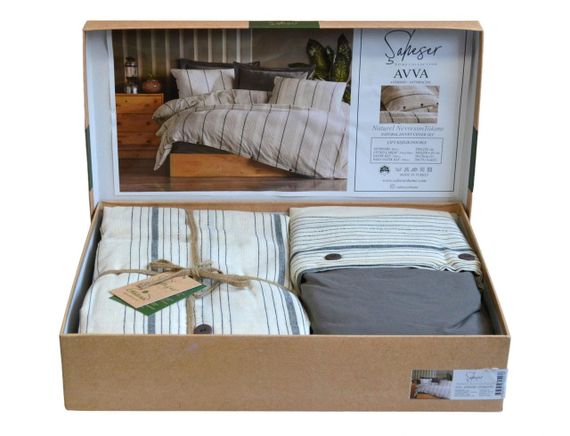 Постельное белье Saheser Naturel 200 х 220 см Avva Antrasit | Зображення 3