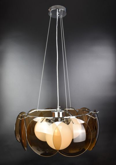 Люстра підвісна на 3 лампочки 25990 Хром 50-140х55х55 см. | Зображення 2