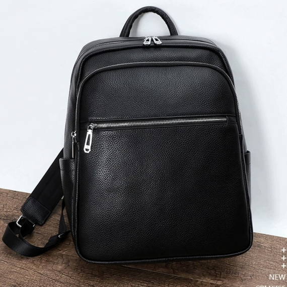 Мужской кожаный рюкзак для поездок и прогулок черный Tiding Bag 75362 | Зображення 1