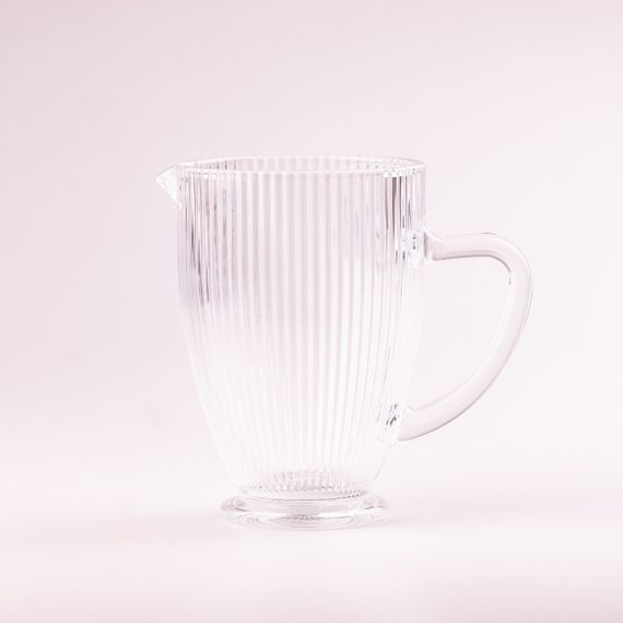 Кувшин для напитков ребристый 1,2 л с толстого стекла прозрачный | Зображення 1