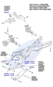 Сайлентблок важеля заднього знизу ззовні Opel Vectra C 02- d=14  поперечного  BG1503