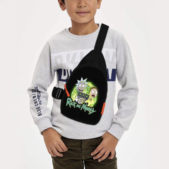 Сумка через плече дитяча Рік і Морті 29х17 см сумка слінг для хлопчика (02157)