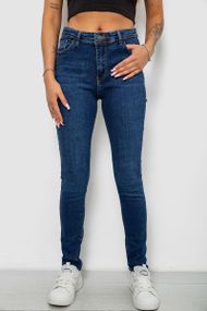 Джинси жіночі однотонні Skinny, колір темно-синій, 244R2001-B